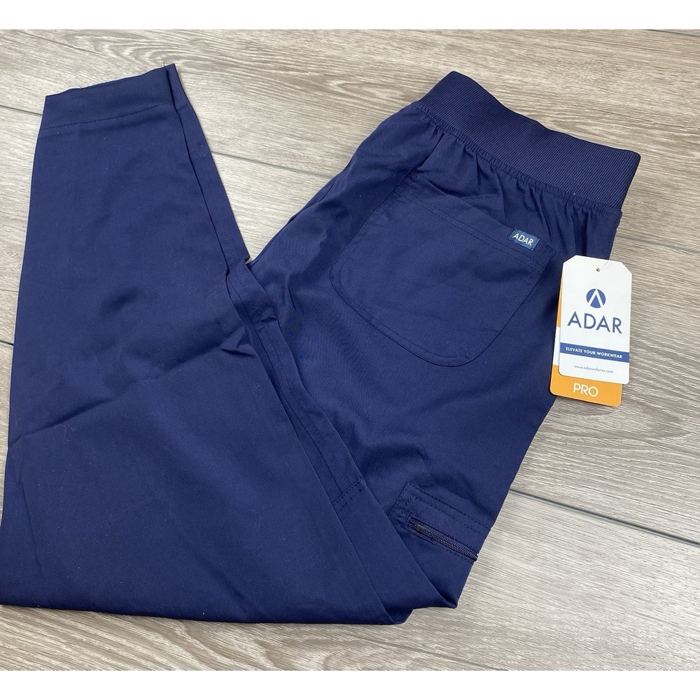 Adar Pro Women's Tailored Fit Nurse Scrub Bottoms‎ Navy Blue Size Large New